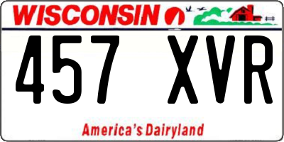 WI license plate 457XVR