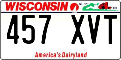 WI license plate 457XVT