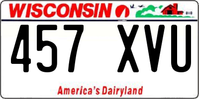 WI license plate 457XVU