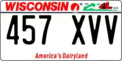 WI license plate 457XVV