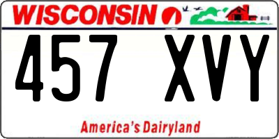 WI license plate 457XVY
