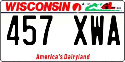 WI license plate 457XWA