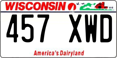 WI license plate 457XWD