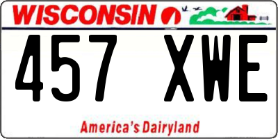 WI license plate 457XWE