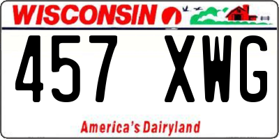 WI license plate 457XWG