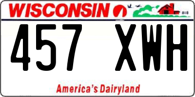 WI license plate 457XWH