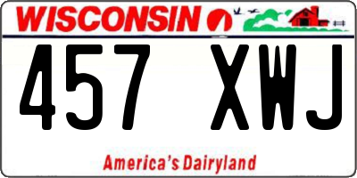 WI license plate 457XWJ