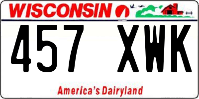 WI license plate 457XWK