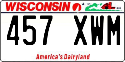 WI license plate 457XWM