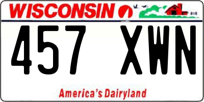 WI license plate 457XWN