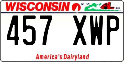 WI license plate 457XWP
