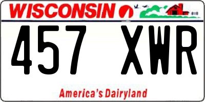 WI license plate 457XWR