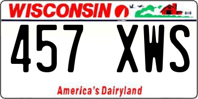 WI license plate 457XWS