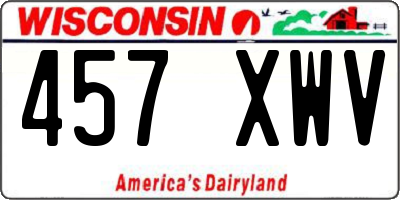 WI license plate 457XWV