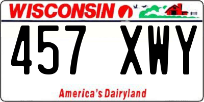 WI license plate 457XWY