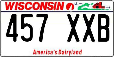WI license plate 457XXB
