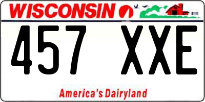 WI license plate 457XXE