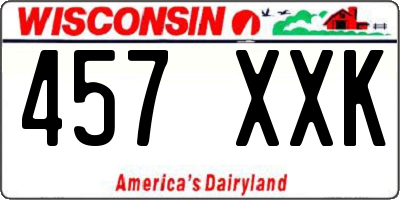 WI license plate 457XXK