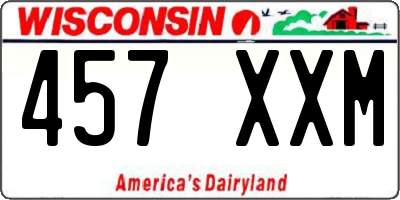 WI license plate 457XXM