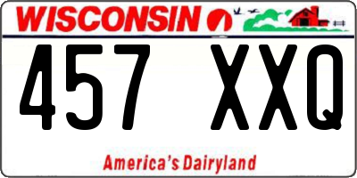 WI license plate 457XXQ