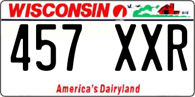 WI license plate 457XXR