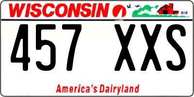 WI license plate 457XXS