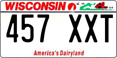 WI license plate 457XXT