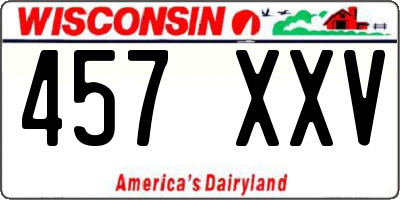 WI license plate 457XXV