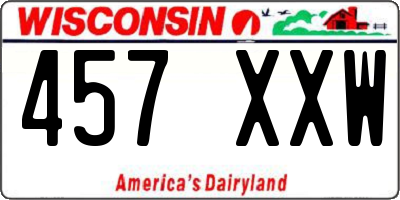 WI license plate 457XXW