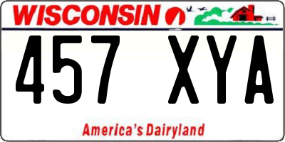 WI license plate 457XYA