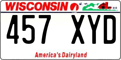 WI license plate 457XYD