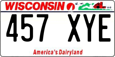 WI license plate 457XYE