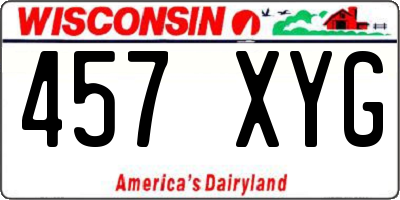 WI license plate 457XYG