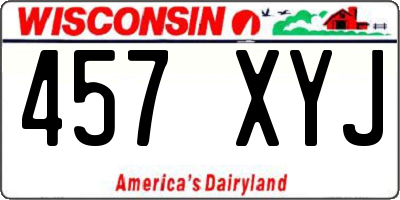 WI license plate 457XYJ
