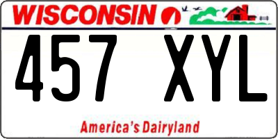 WI license plate 457XYL