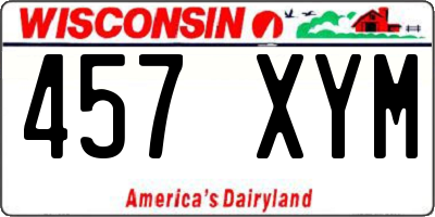 WI license plate 457XYM