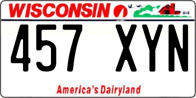 WI license plate 457XYN