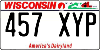 WI license plate 457XYP
