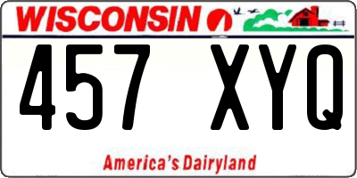 WI license plate 457XYQ