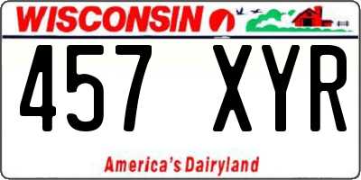 WI license plate 457XYR