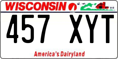 WI license plate 457XYT