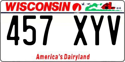 WI license plate 457XYV