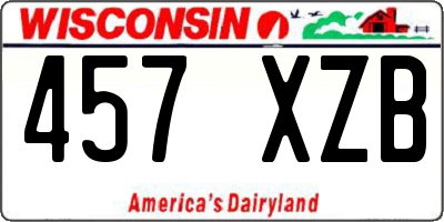 WI license plate 457XZB