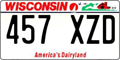 WI license plate 457XZD