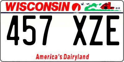 WI license plate 457XZE