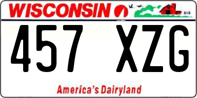 WI license plate 457XZG