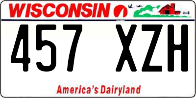 WI license plate 457XZH