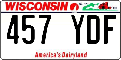 WI license plate 457YDF