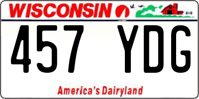 WI license plate 457YDG