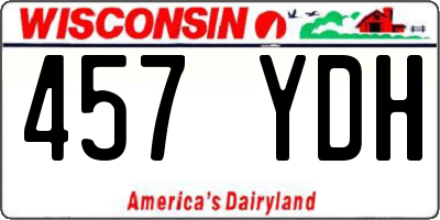 WI license plate 457YDH